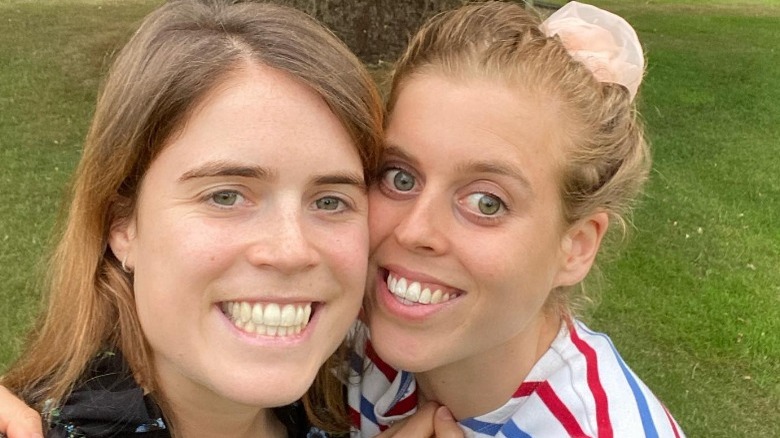 Princesses Beatrice and Eugenie smiling