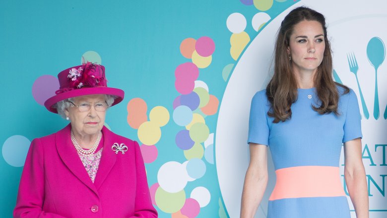 The royal family's Queen Elizabeth II and Kate Middleton