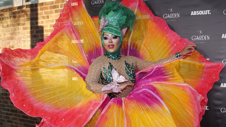 Alexis Mateo in a flower costume