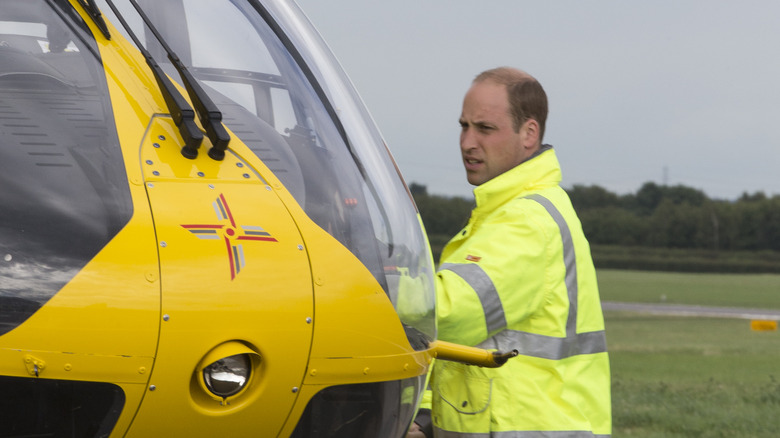 Prince William with helicopter 