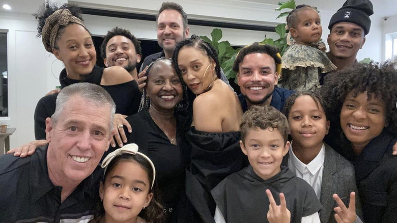 Tia and Tamera in a Thanksgiving family photo