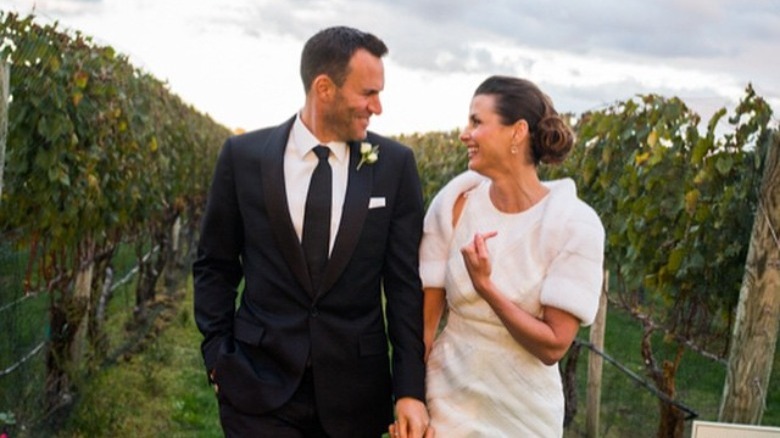 Bridget Moynahan and her husband at wedding