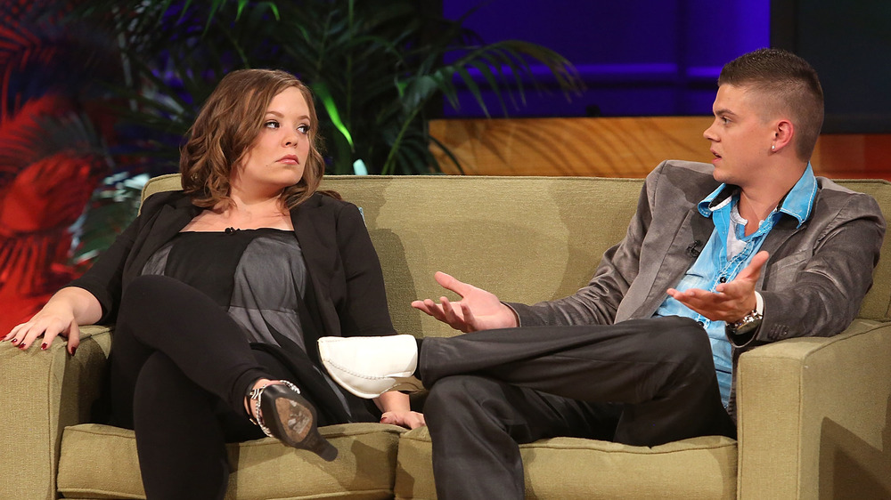 Tyler Baltierra and Catelynn Lowell on a couch