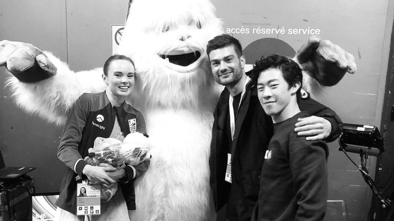 Mariah Bell and Romain Ponsart posing