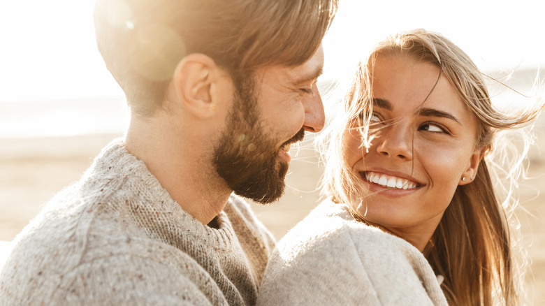 Young couple smiling