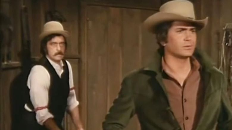 Victor French and Michael Landon in Bonanza