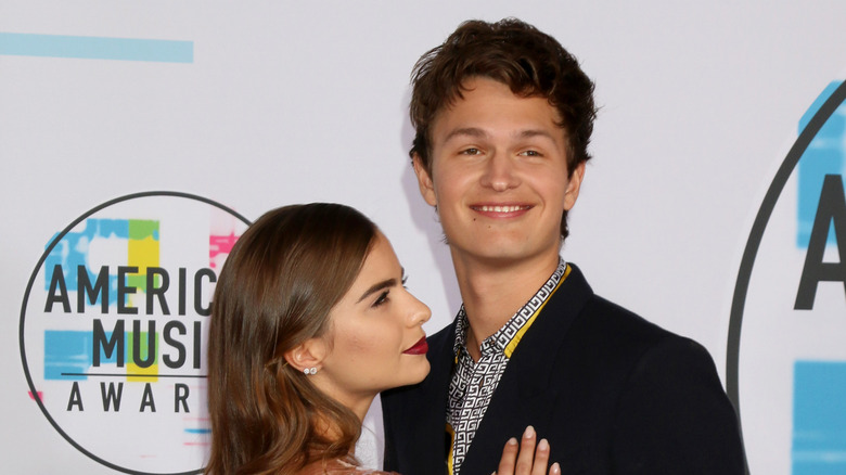 Violetta Komyshan posing with Ansel Elgort