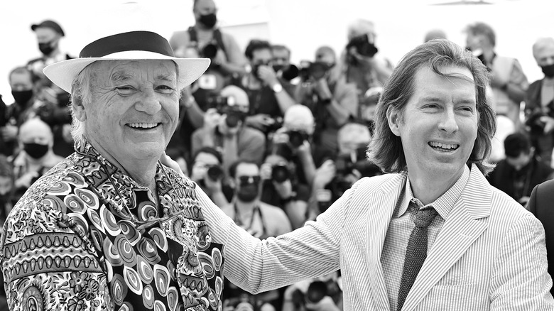 Bill Murray and Wes Anderson laughing 