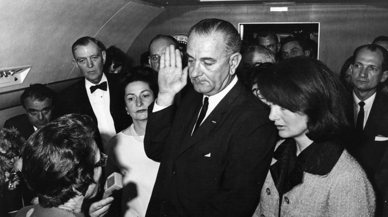 Lyndon Johnson being sworn in