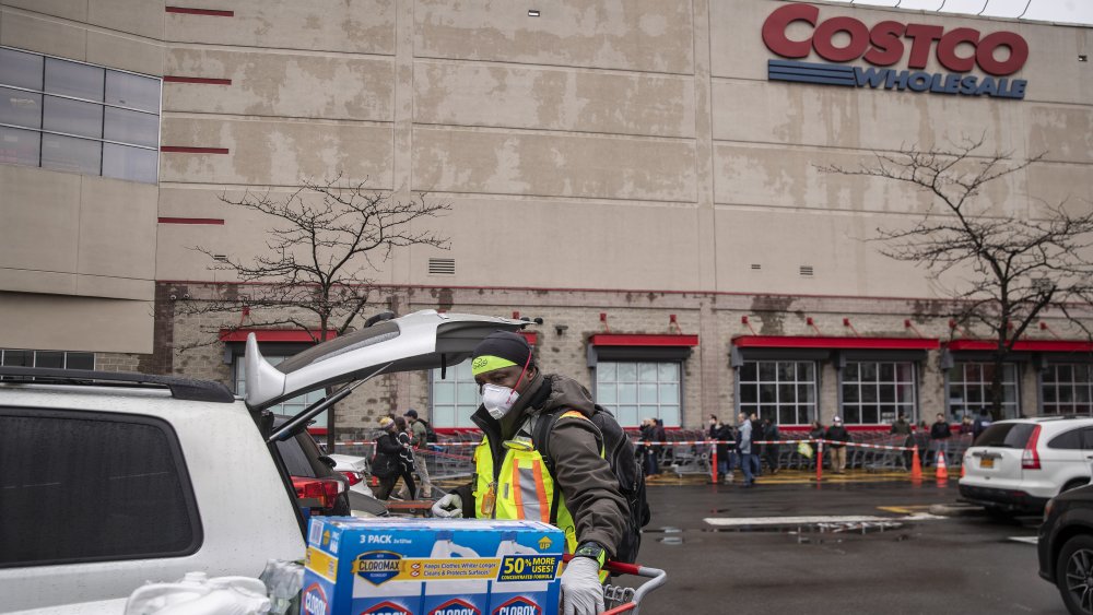 Costco employee in face mask