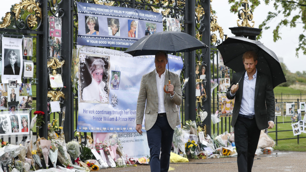 Prince William and Prince Harry viewing memorial