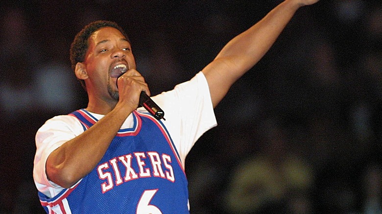 Will Smith at a 76ers game