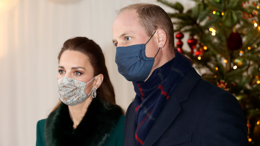 Kate Middleton and Prince William wearing masks