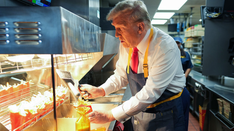 Donald Trump scooping fries