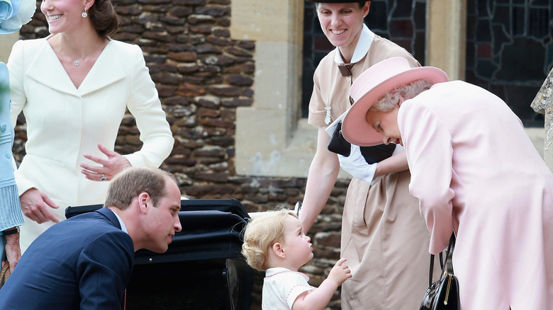 Queen Elizabeth, Prince William, George and his nanny