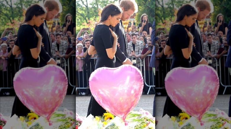 Meghan Markle and Prince Harry outside Windsor Castle