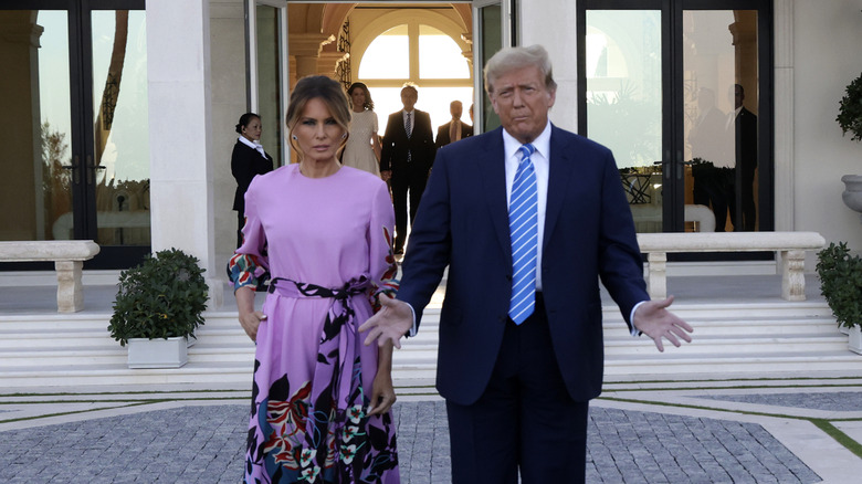 Melania and Donald Trump standing together