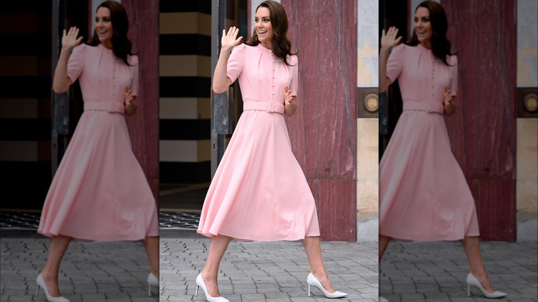 Kate Middleton waving, walking