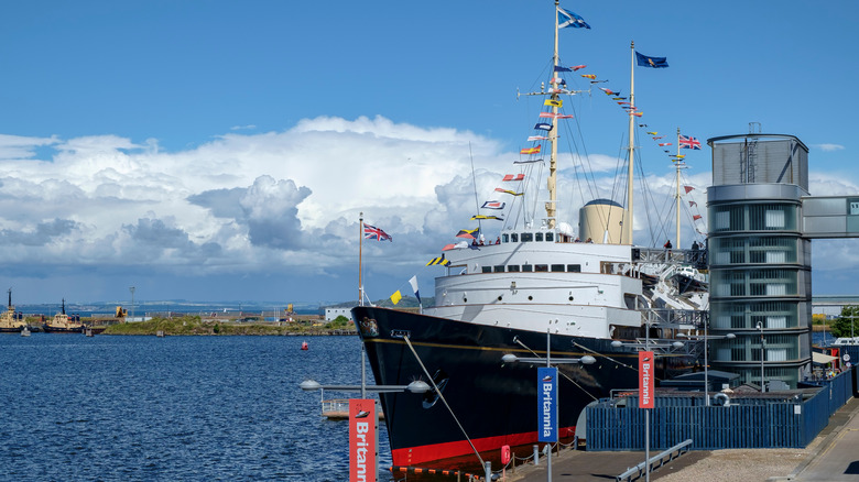 HMY Britannia docked in Edinburgh, Scotland