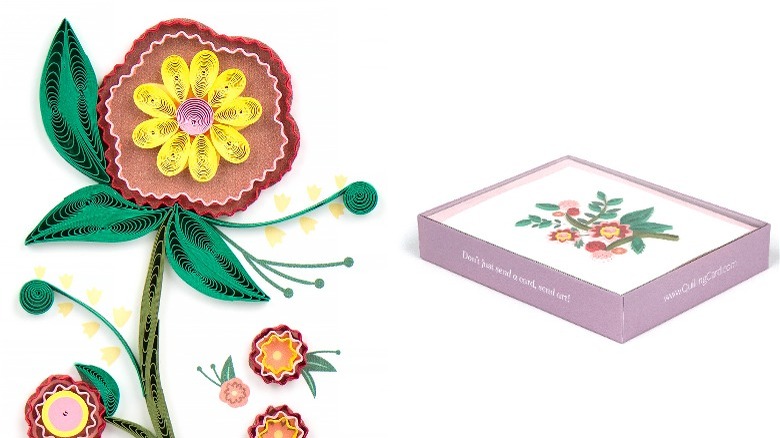 Flower themed cards made with colorful rolled paper