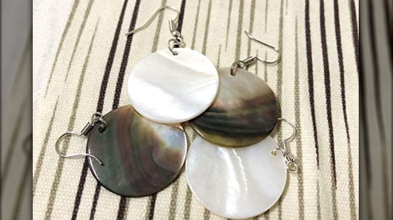 Neutral tone seashell earrings