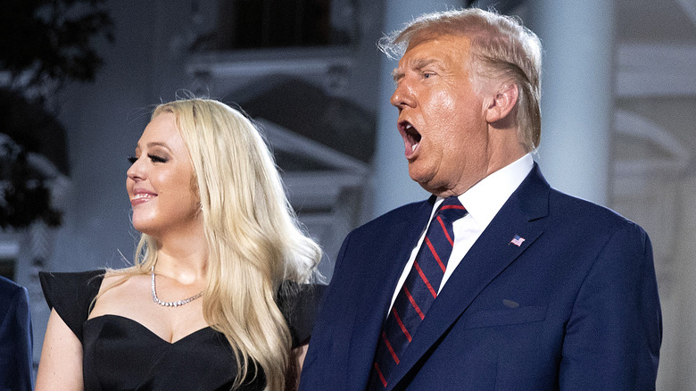 Donald and Tiffany Trump posing