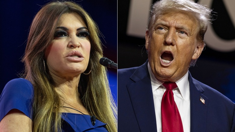 Left: Kimberly Guilfoyle speaking, Right: Donald Trump speaking