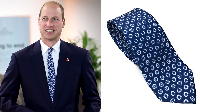 Prince William in tie, close-up of tie