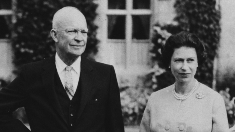 Dwight Eisenhower and Queen Elizabeth II