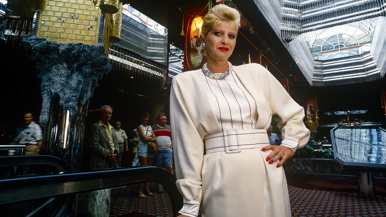 Ivana Trump posing in a casino in the 1980s