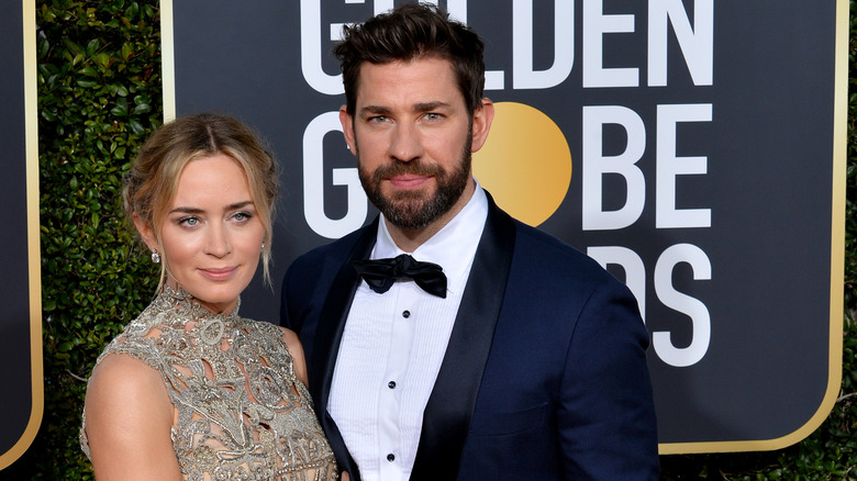 Emily Blunt and John Krasinski all dressed up for the 2019 Golden Globes