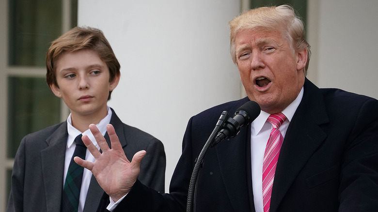 Barron Trump with Donald Trump