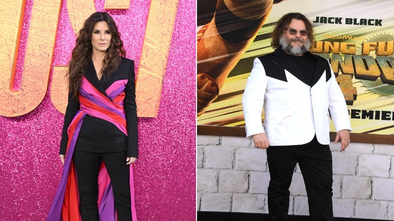 Split image of Sandra Bullock and Jack Black