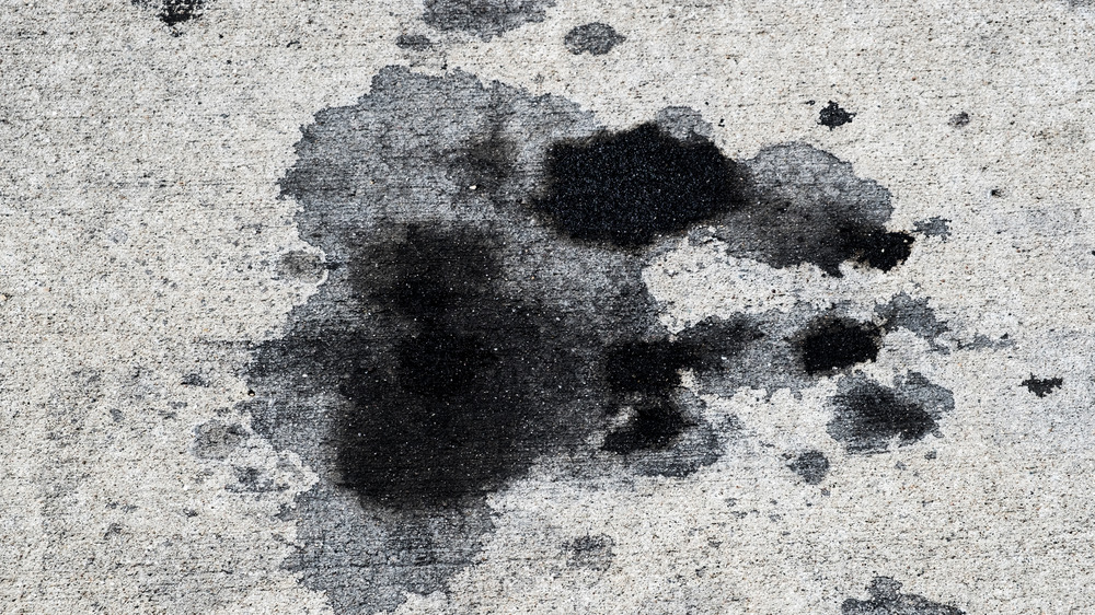 Oil stains on concrete