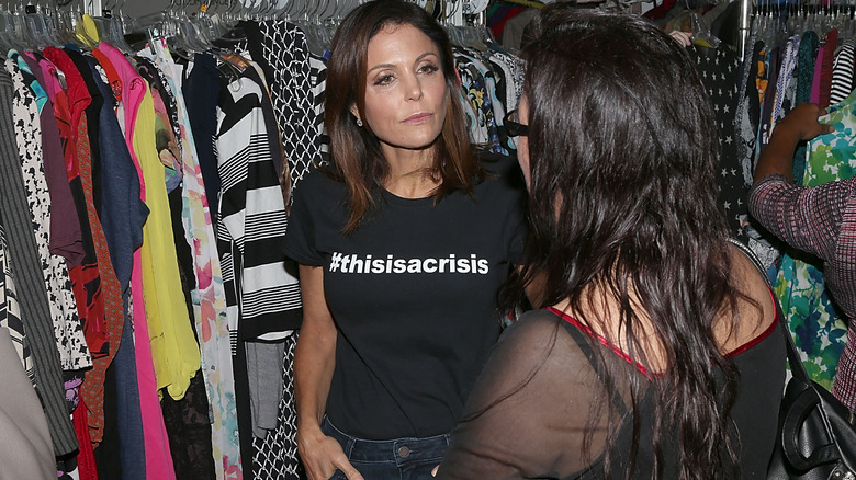 Bethenny Frankel in a #thisisacrisis t-shirt