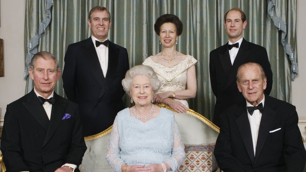 Queen Elizabeth, husband Prince Philip, and their chilidren