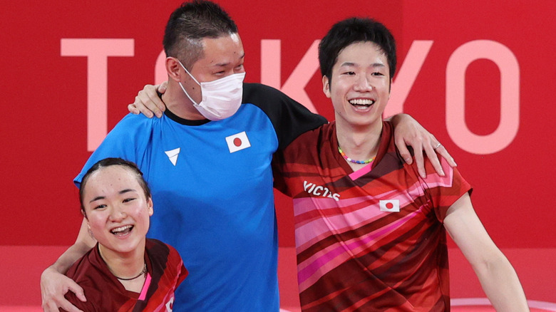 Man and woman athletes in the Tokyo Olympics