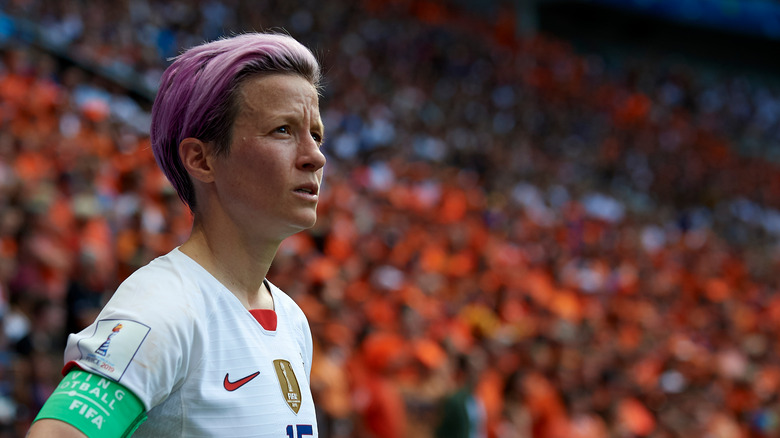 Megan Rapinoe staring intensely