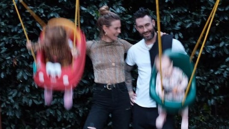 Adam Levine and Behati Prinsloo with kids.