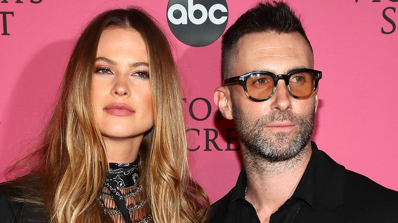 Behati Prinsloo and Adam Levine attends the 2018 Victoria's Secret Fashion Show After Party on November 8, 2018 in New York City. 