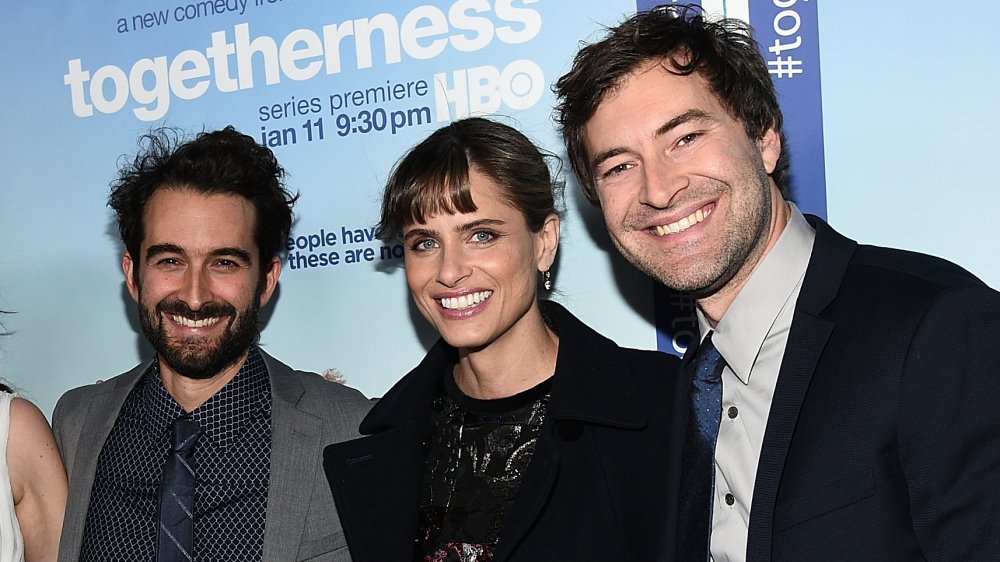 Amanda Peet with the Duplass brothers