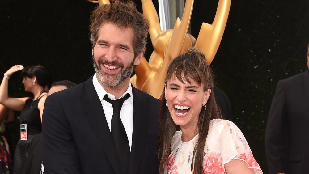 Amanda Peet and David Benioff at the 2014 Emmy Awards