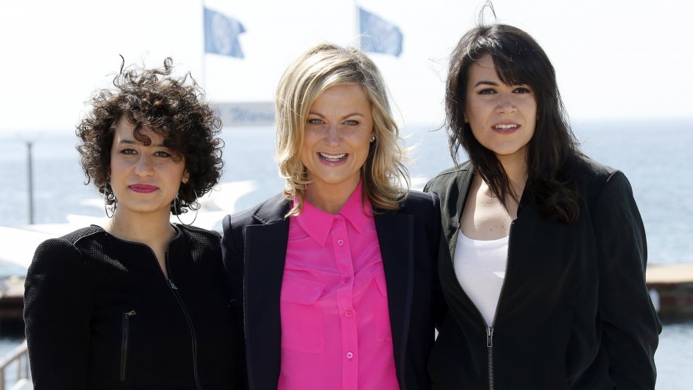 Amy Poehler with the stars of Broad City