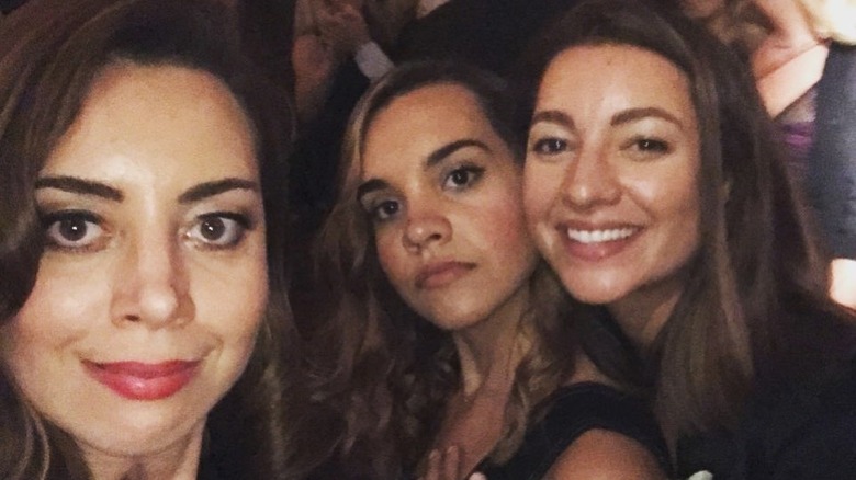 Aubrey, Renee and Natalie Plaza take a selfie