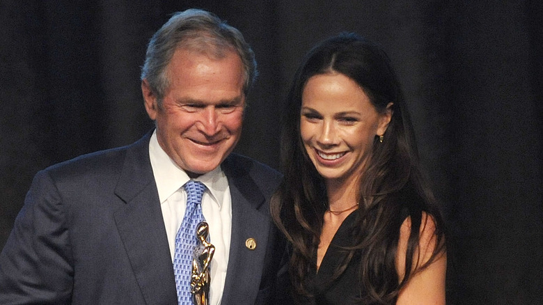 George W. Bush and Jenna Bush smiling