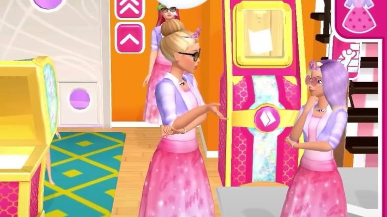 Barbie talking in computer game 