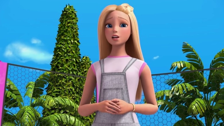 Animated Barbie in garden