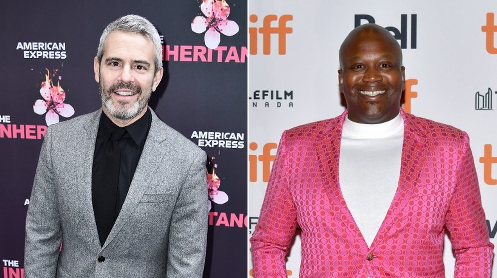 Andy Cohen and Tituss Burgess, split image