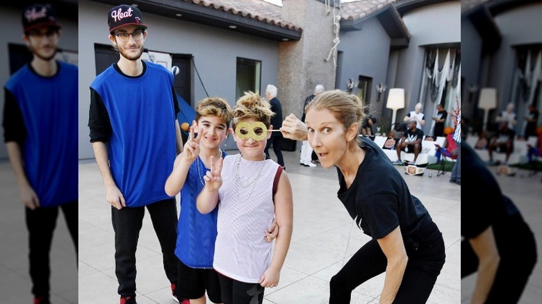 Celine Dion with her kids