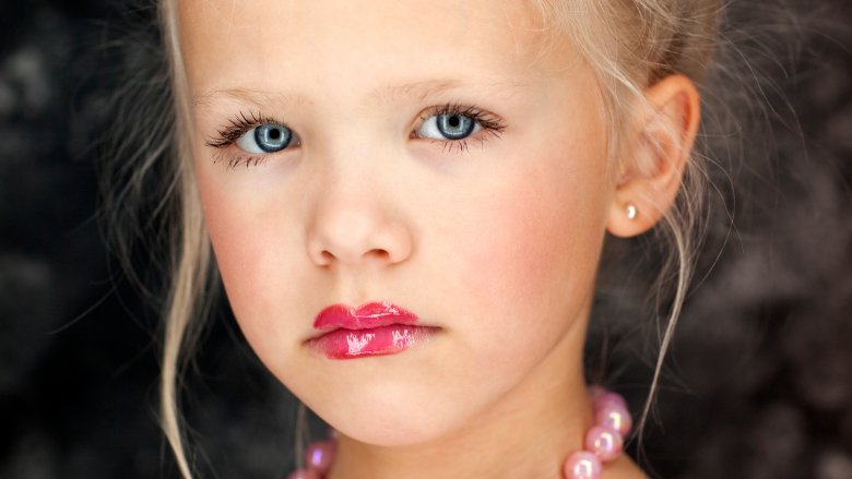 LIttle girl in lipgloss